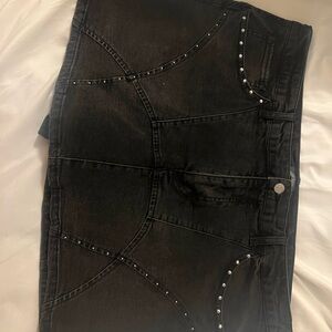 Wild Fable Black Women's Denim Mini Skirt with Stud Detail NEW WITHOUT TAGS